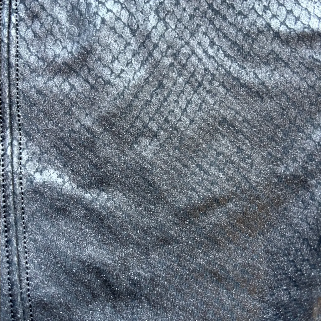 SPANX Black Faux Leather Leggings, Faux snakeskin finish, women’s size xs - Image 5