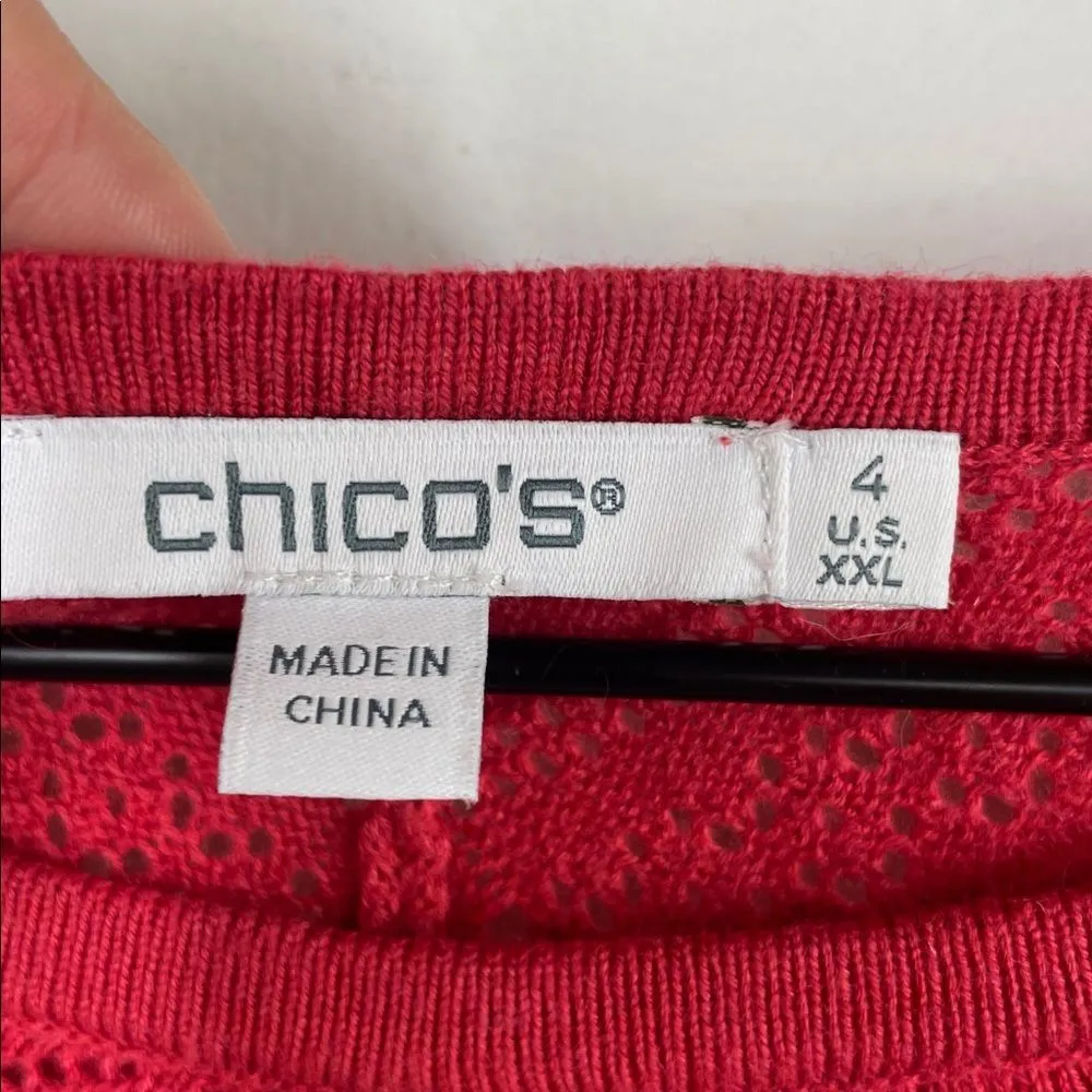 Chico’s Pointelle Cashmere Blend Pullover Sweater size XXL - Image 12