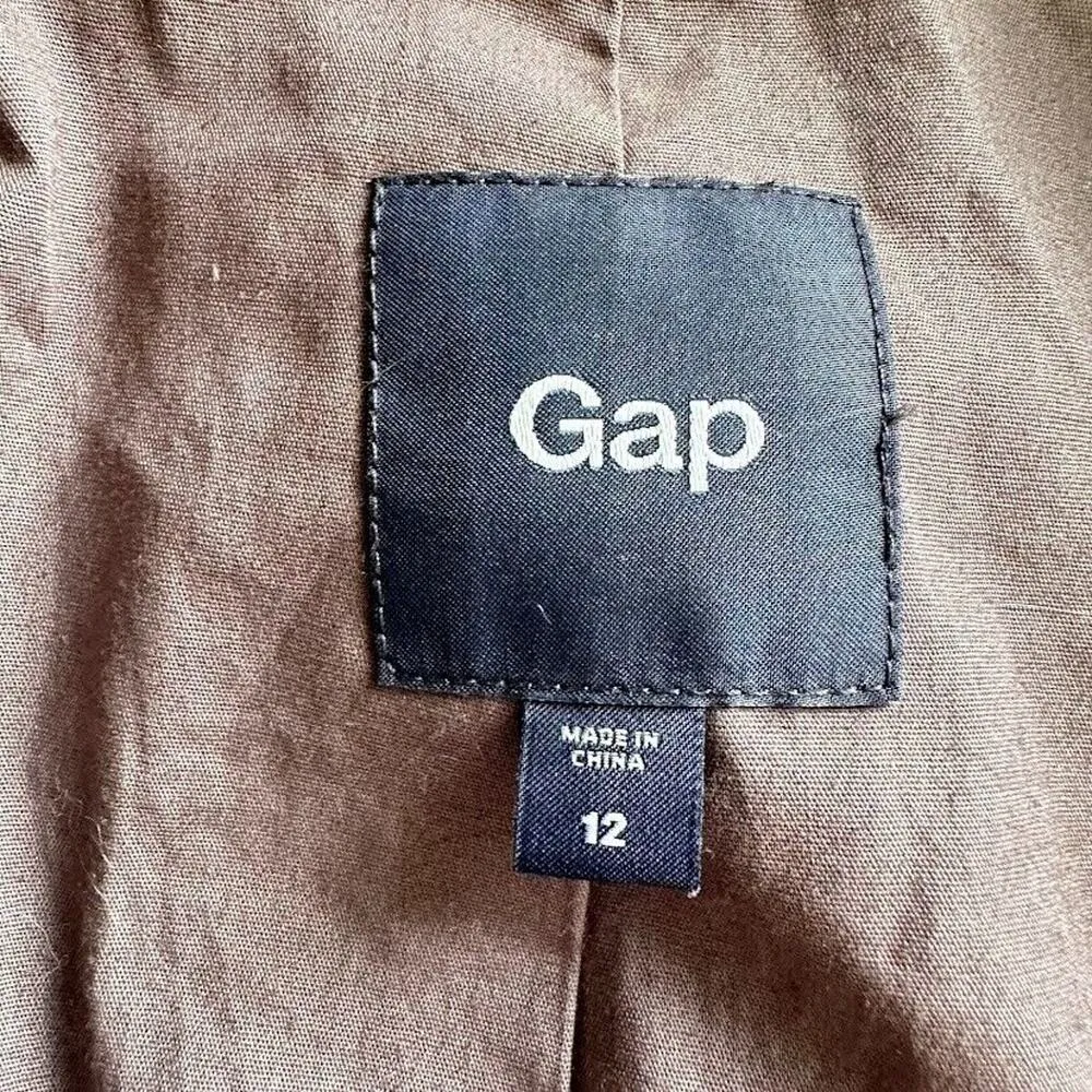 Gap Wool Blend Blazer 12 Womens Dark Academia Preppy Stretch Jacket Gray Career - Image 4