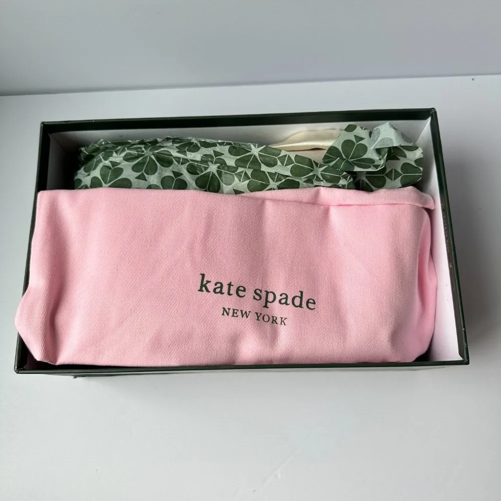 Kate Spade Sheela Satin‎ Lux Ivory Bow SIze 9.5 Stiletto Heel Bridal Wedding NIB - Image 9