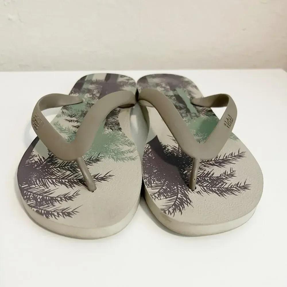 TIDAL Tropical Print Classic‎ Flip Flops Gray Size 9 - Image 9