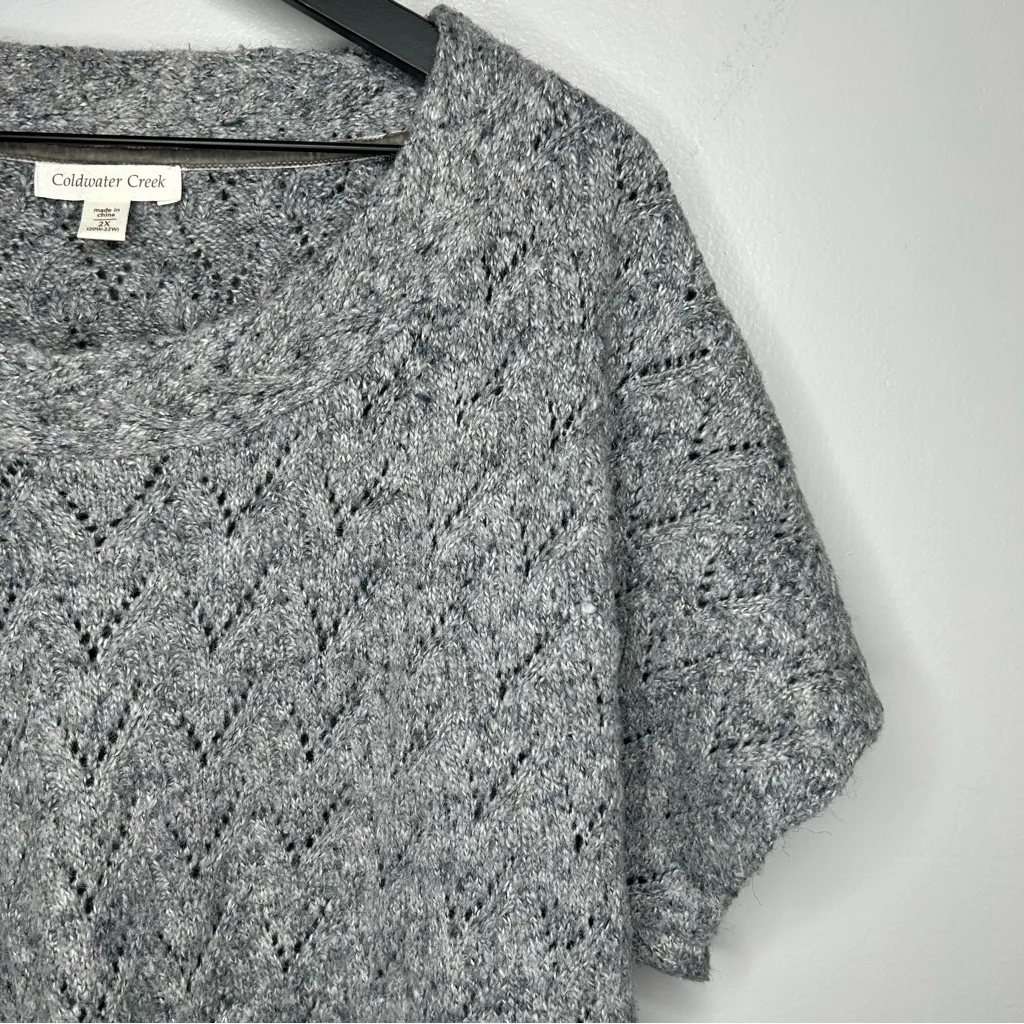 Coldwater Creek Grey Short Sleeve Sweater Size 2X - Image 4