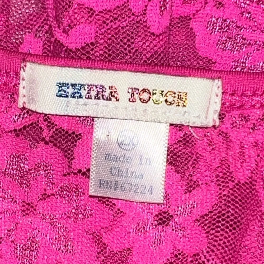 Extra touch hot pink semi sheer lace with acer back tank! Size 2X - Image 6