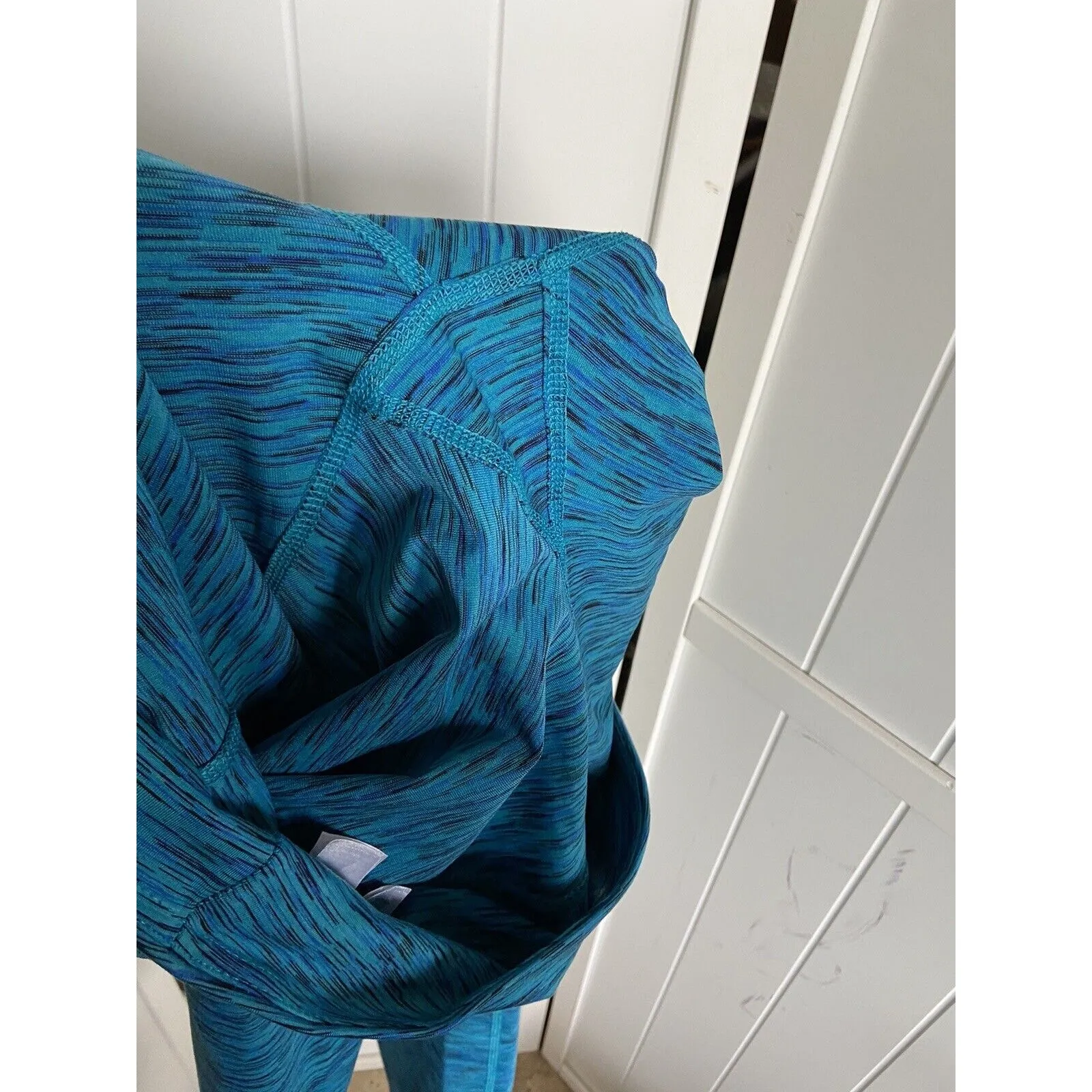 Anne Klein Sport‎ Womens Leggings Sz L Space Dye Teal Blue - Image 9