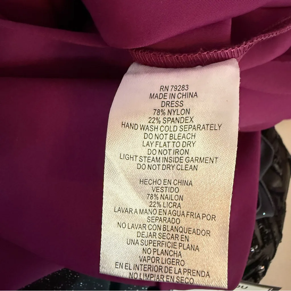 Alex Evenings Women's Compression Embellished Ruched Dress Purple Sz 18 - Image 6