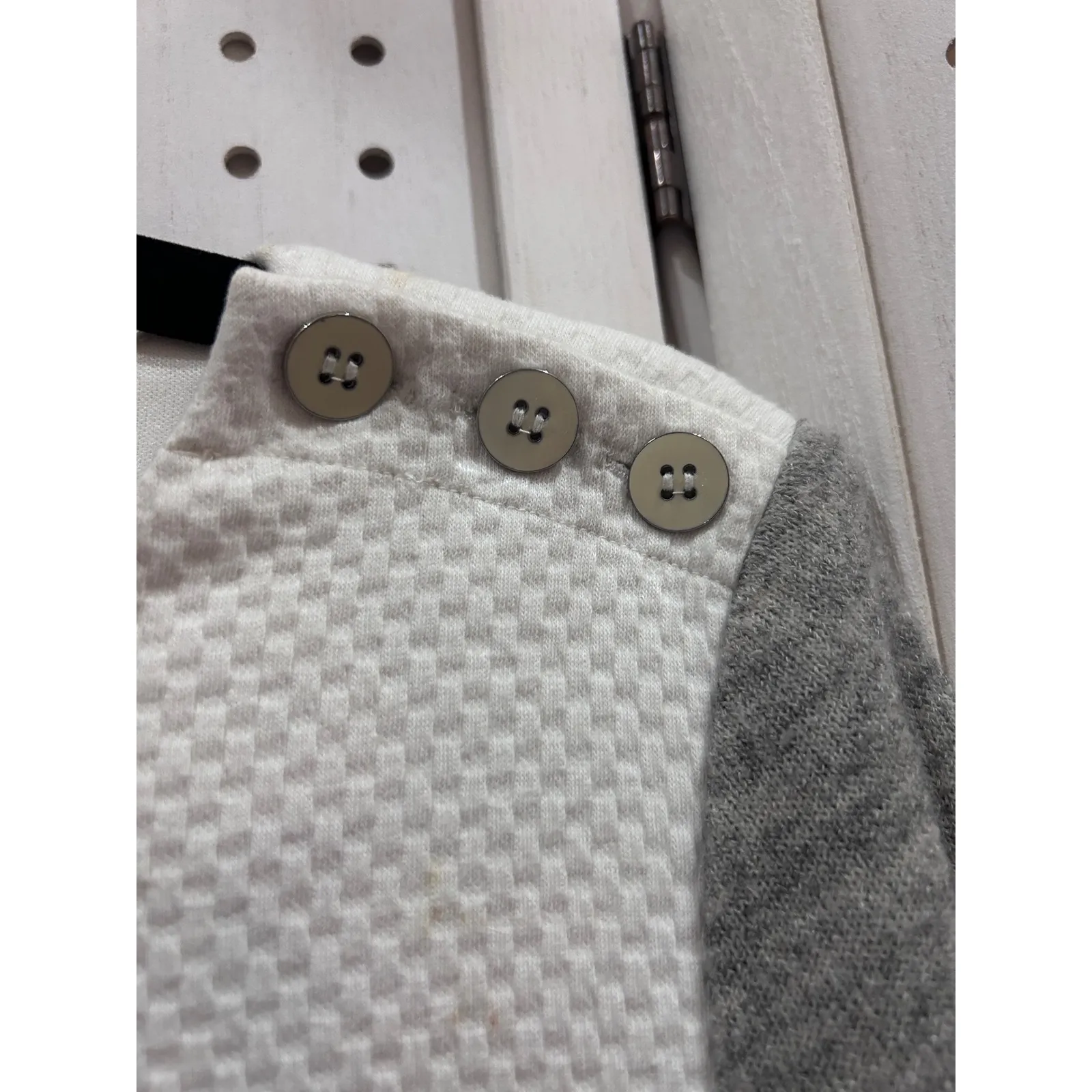 LOFT Black White Textured Knit Sweater Dress Women's Size 12 Long Sleeve - Image 5