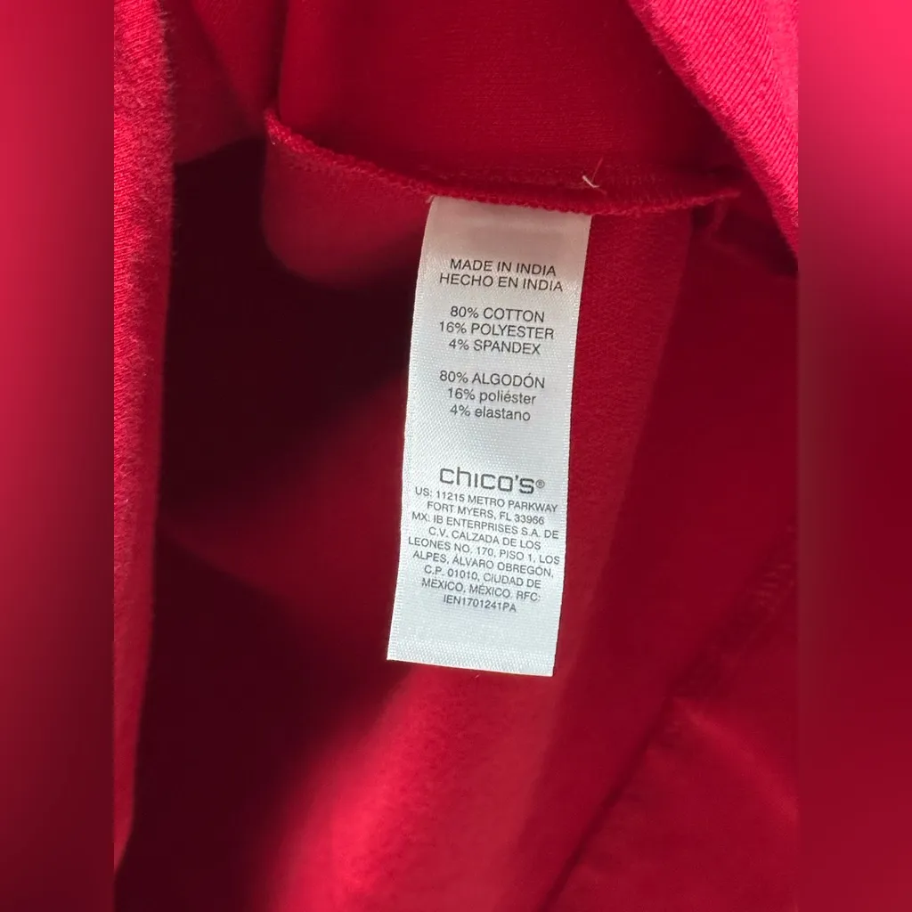 NEW Chico’s Beaded Embellished Scoop Neck Red Shift Dress Women’s 1/M/8 Holiday - Image 10