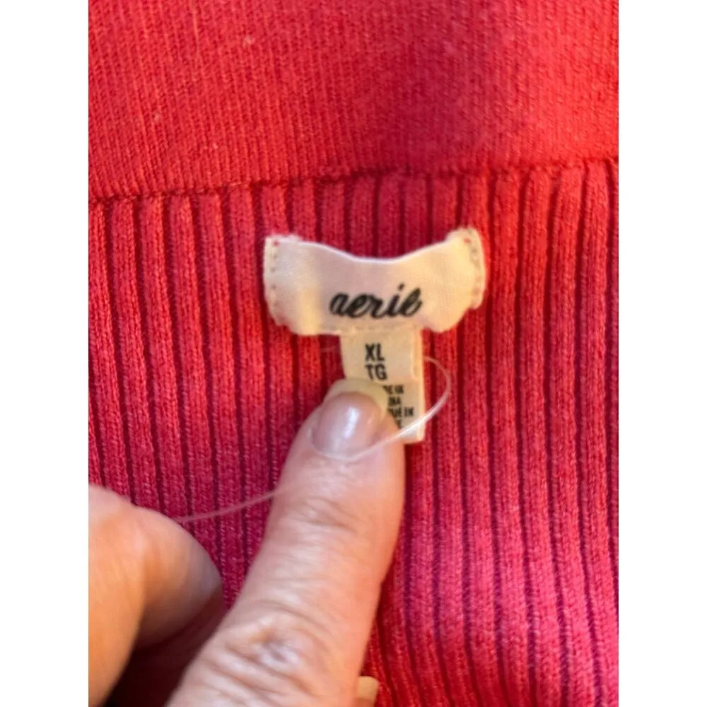 Aerie Take Charge High Rise Ribbed Mini Skirt Pull On Pink Women's Size XL Y2K - Image 4