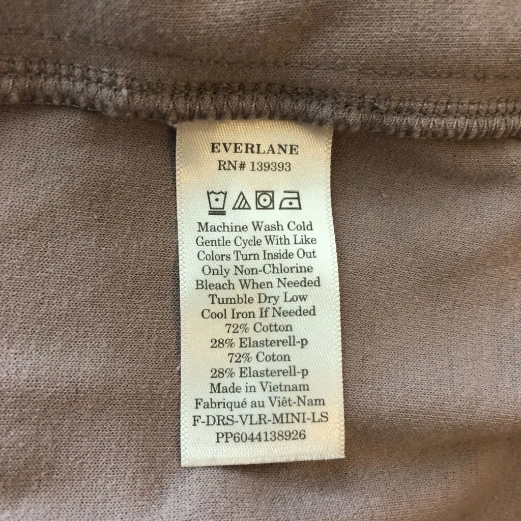 Everlane The Velour Mini Dress Long Sleeve Mock Neck Dusty Lavender Purple XS - Image 5