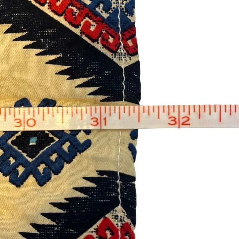 𝅺Umgee EUC Blue Red Southwest Aztec Print Long Sleeve Dress Sz S - Image 6