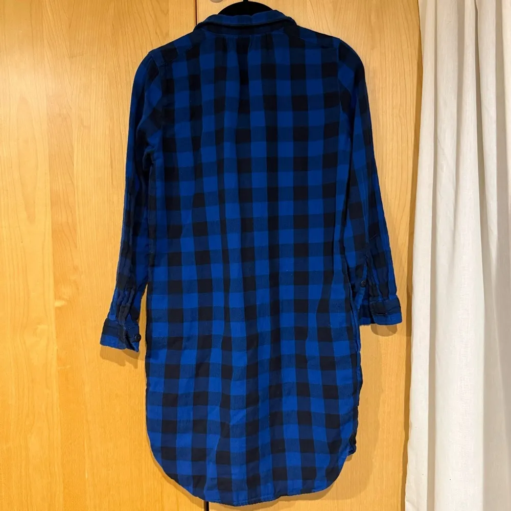 Madewell blue buffalo check latitude shirt dress size XS - Image 3