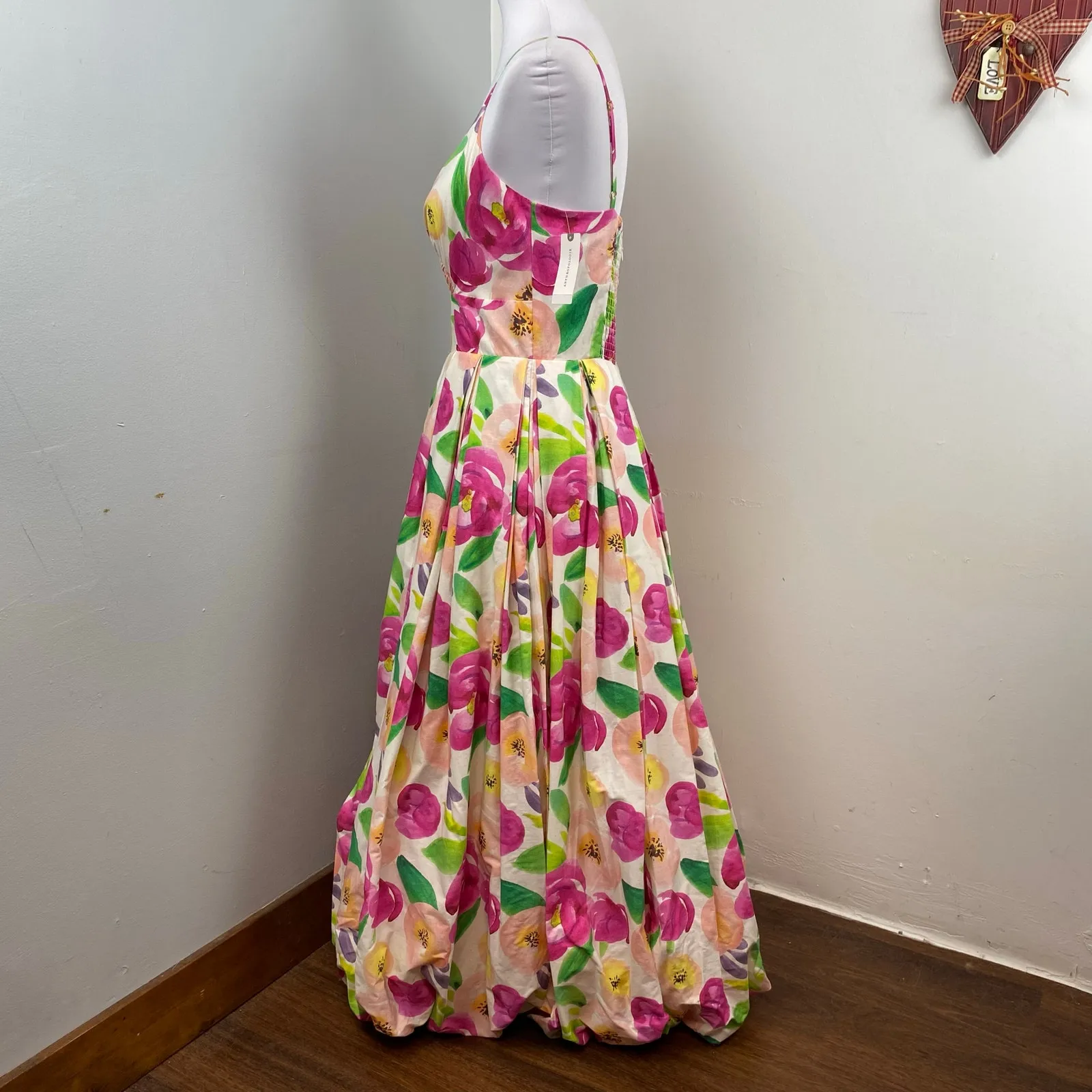 Hutch Floral Garden Sleeveless V-Neck Cutout Balloon Midi Dress Small Garden NWT - Image 9