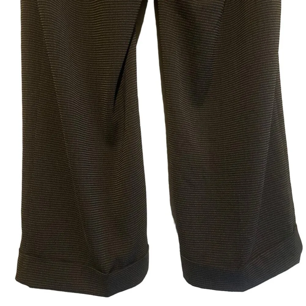 NWT Avenue Women’s Black Cuffed Wide Leg Trousers, small polka dot, Size 16 - Image 8