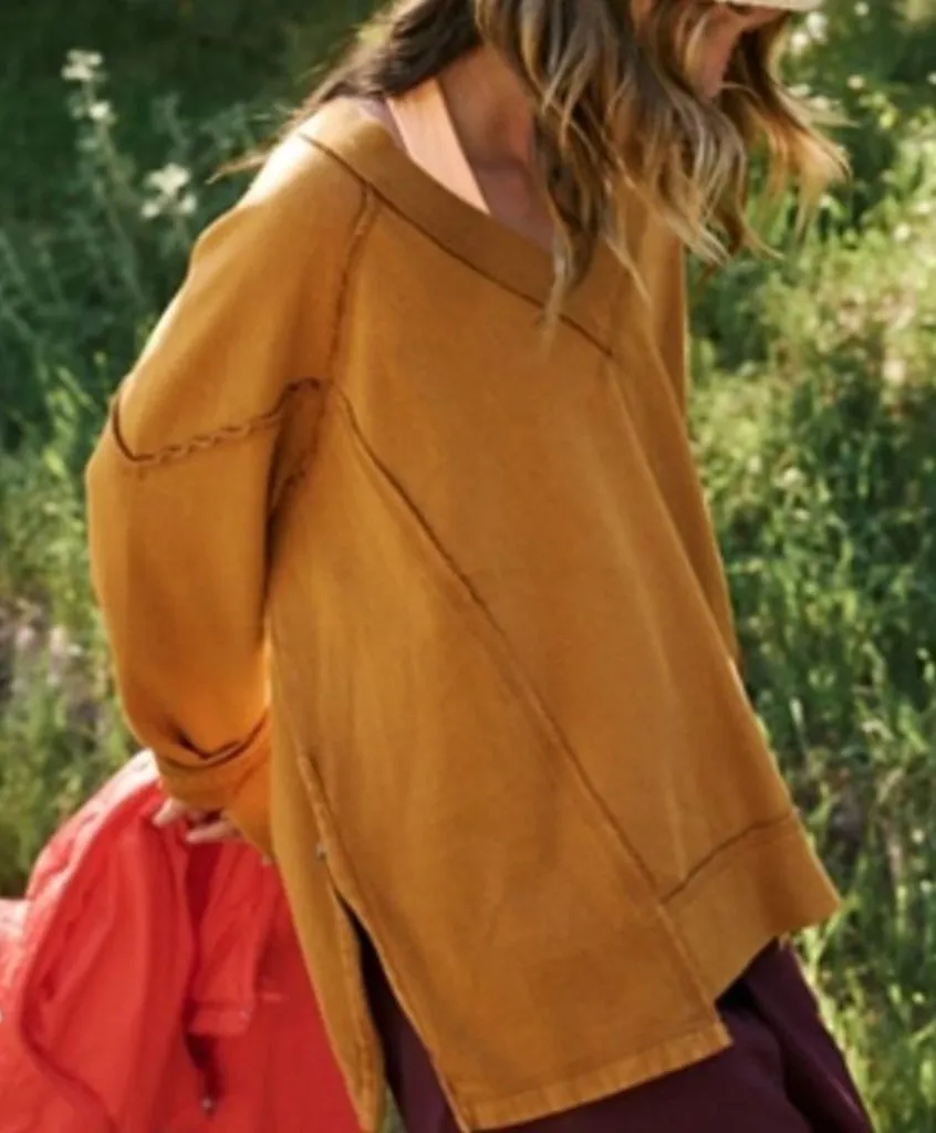 Free People Movement On The Rise Pullover Long Sleeve Amber Size XS Gold - Image 1