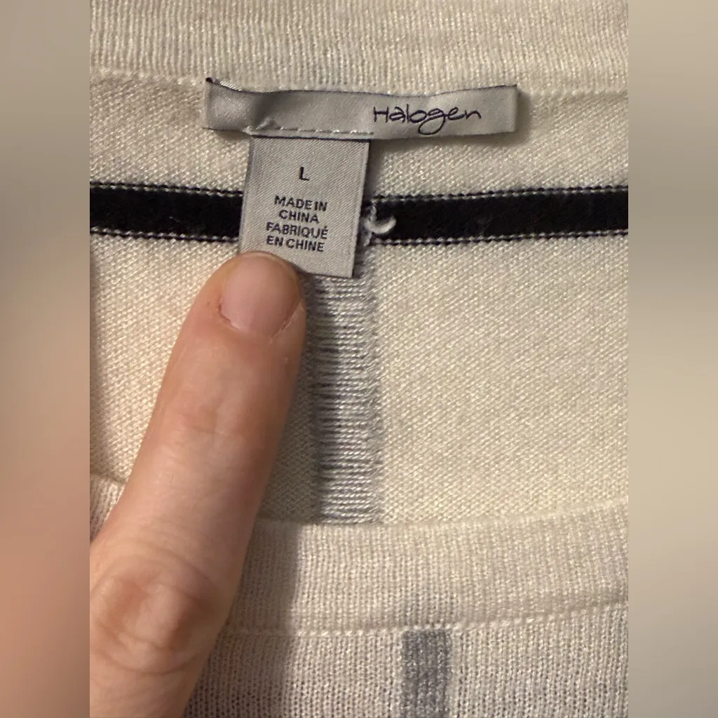 ✨ Halogen Windowpane Knit Sweater – Size Large – Cashmere Blend - Image 3