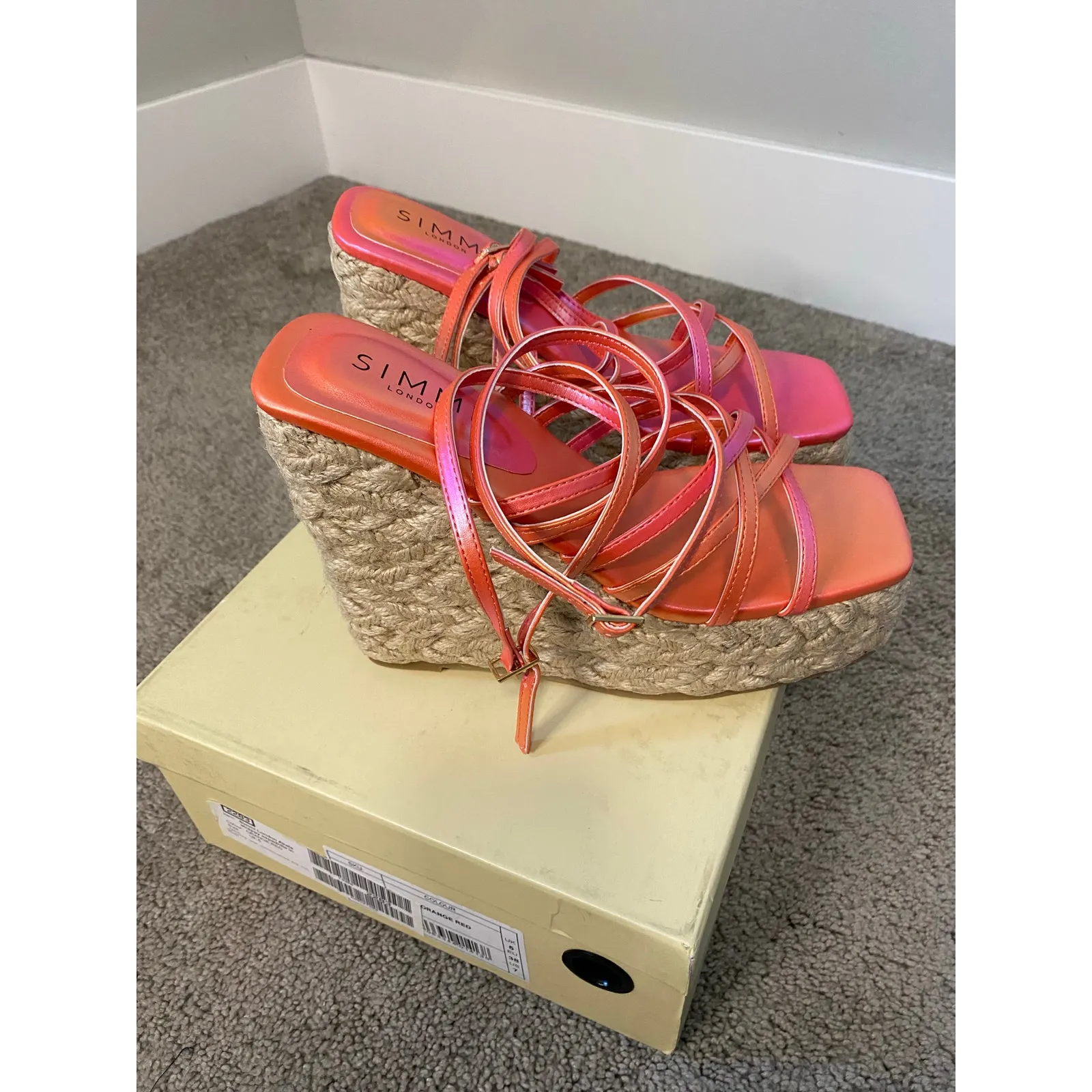 New‎ Simmi London Akela Strappy Espadrille Platform Wedges Size US7 - Image 4