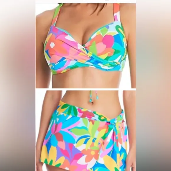 Bleu Rod Beattie Life of The Party Bikini Top + Away We Go Side-Drape Swim Skirt - Image 2