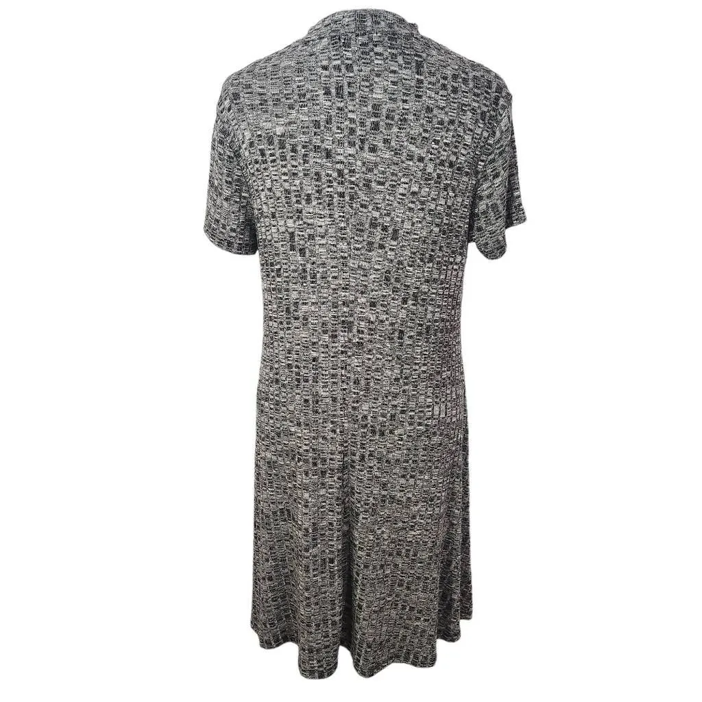 Kristin Nicole Gray Swing Dress Size Medium Mock Neck Ribbed Knit Dress - Image 2