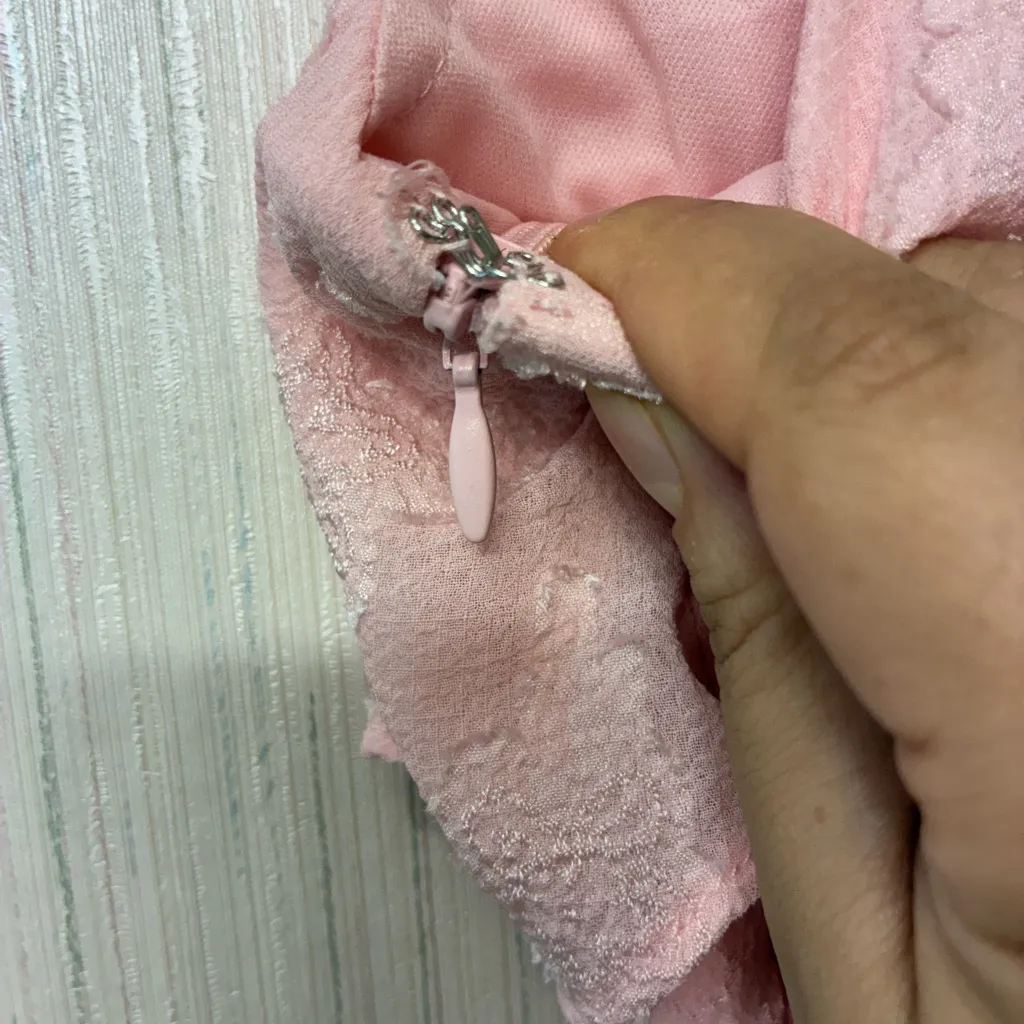 Coquette Aesthetic Romantic Pink Ruffle Asymmetrical Hem Cami Dress XS - Image 13