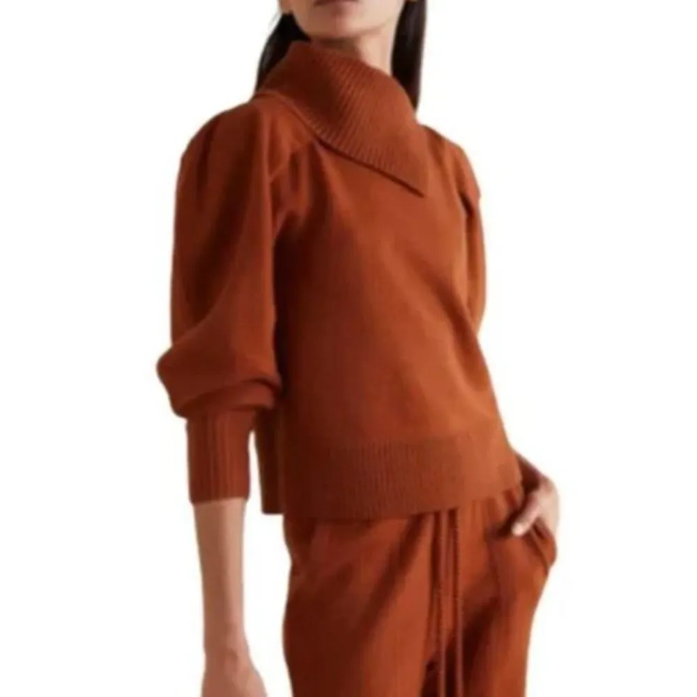 Ulla Johnson Riley Rust Orange Merino Wool Asymmetric Sweater Womens Size Small - Image 2