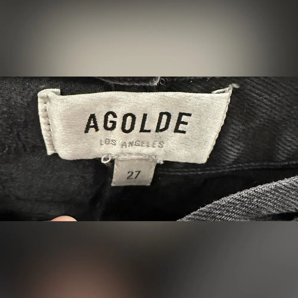 Agolde Criss Cross Straight Jeans Feverish Distressed black in color 27 NWT - Image 4