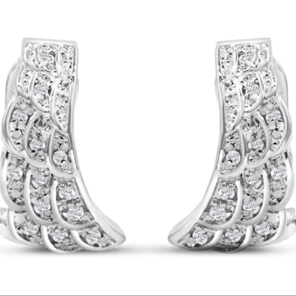 Diamond angel wing earrings - Image 3