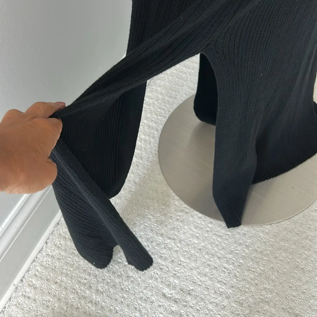 Lulus Layer Lover Black Ribbed Knit Longline Open Cardigan - Image 9