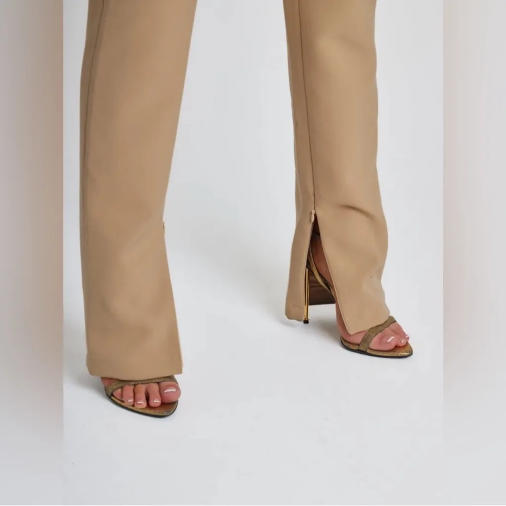 Odd Muse The Ultimate Muse Straight Leg Trousers in Camel Tan Size L - Image 4