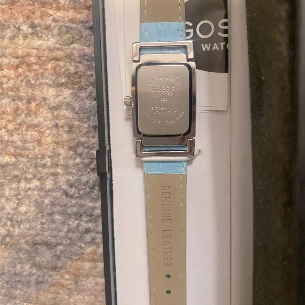 GOSSIP NIB Blue Leather and Stainless Steel Women’s Watch - Image 4