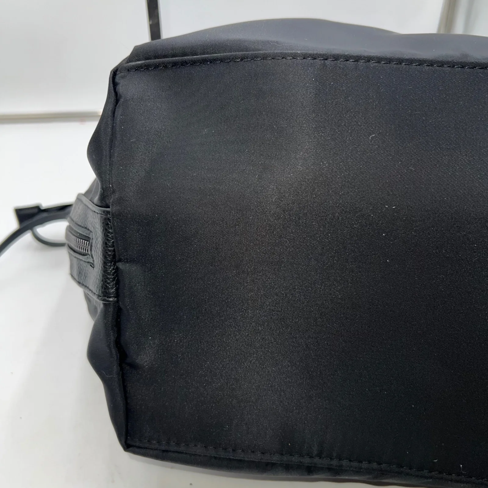 Botkier Black Nylon Leather Trim Tote Bag - Image 6