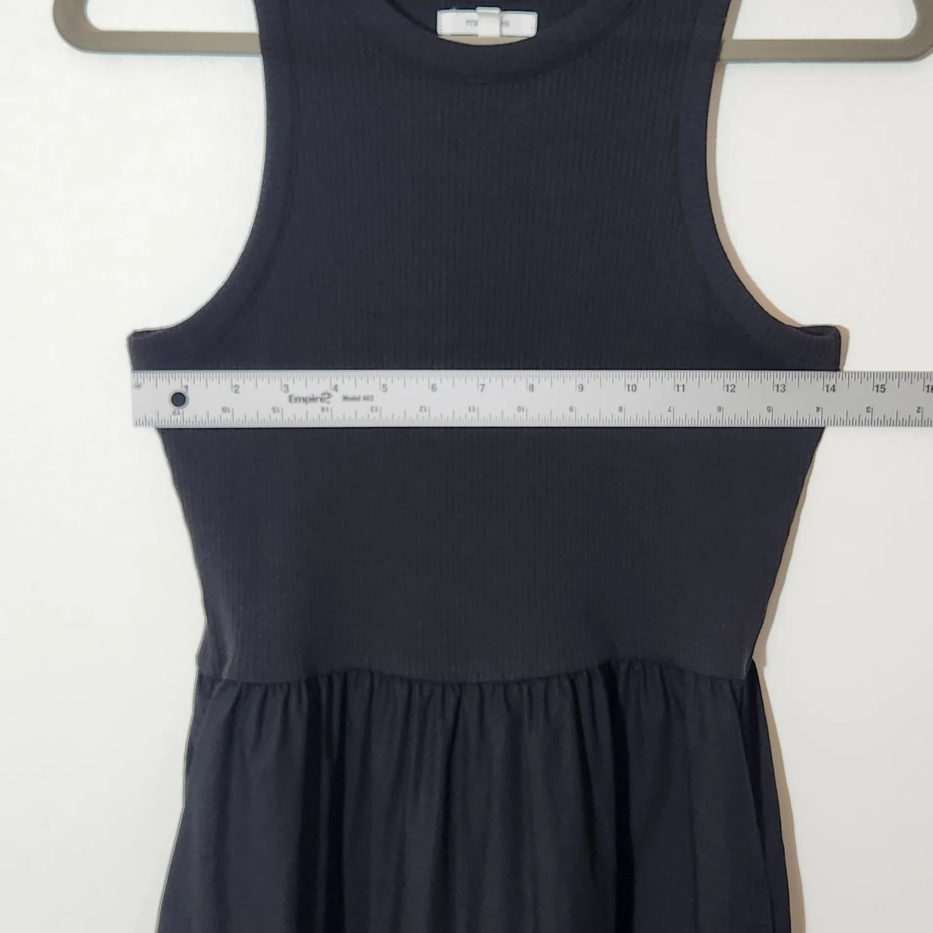 Maurices Black Sleeveless Ribbed Knit Tiered Cotton Midi Dress Size Medium - Image 5