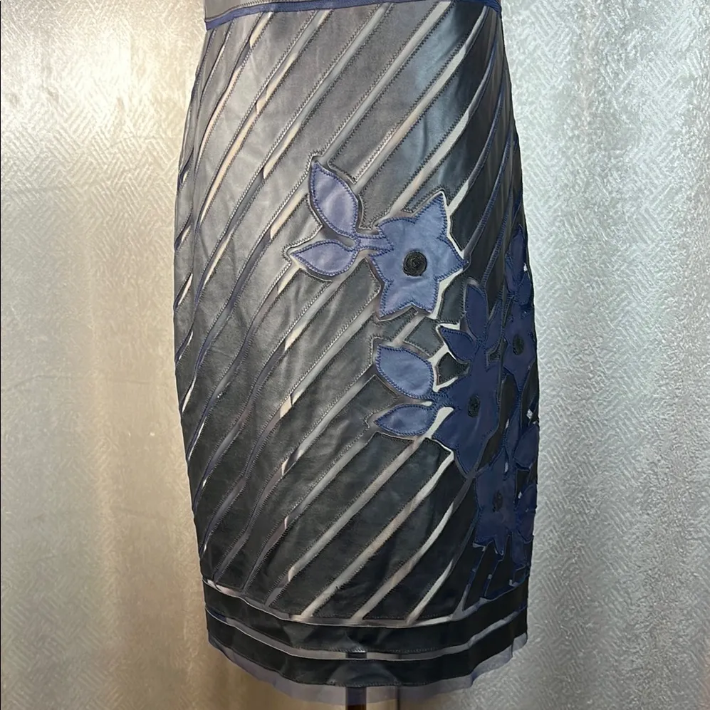 Catherine Malandrino Black and Navy Floral Mini Dress size6.              ordrA3 - Image 5