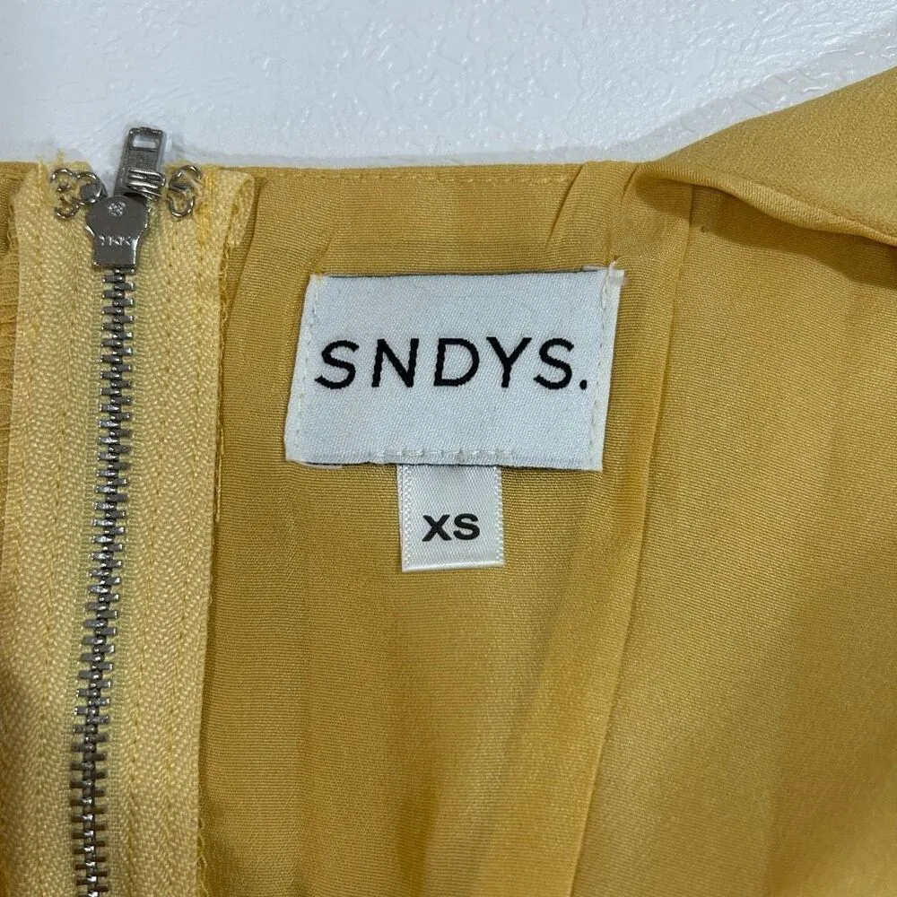 SNDYS Mustard Yellow Structured Crop Top Size XS - Image 3