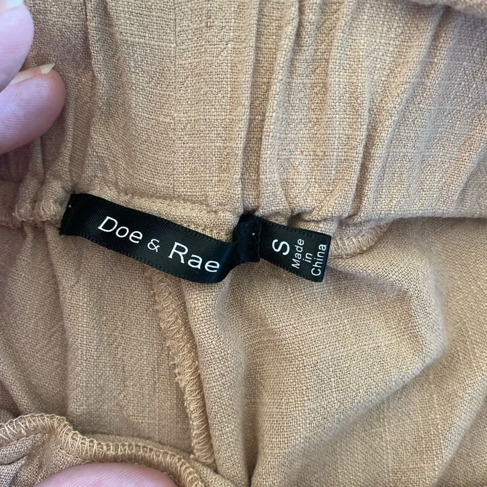 NWT Doe & Rae paper bag waistband patents with pockets S 100% cotton - Image 4