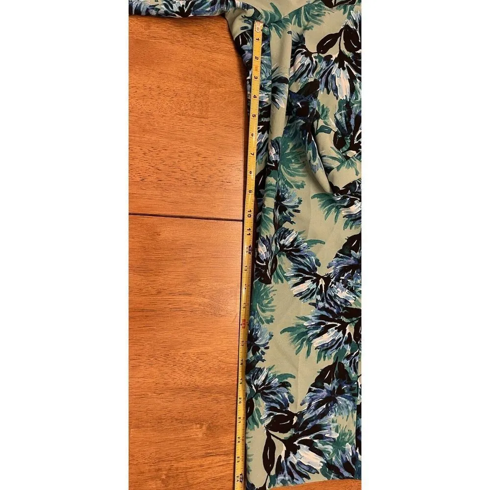 Banana Republic Size 10 Petite Avery Floral Print Ankle Pants Blue Green EUC - Image 7