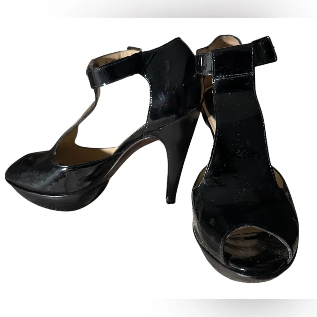 Cole Haan Nike Air Patent Leather Peep Toe Platform Pump - Image 2