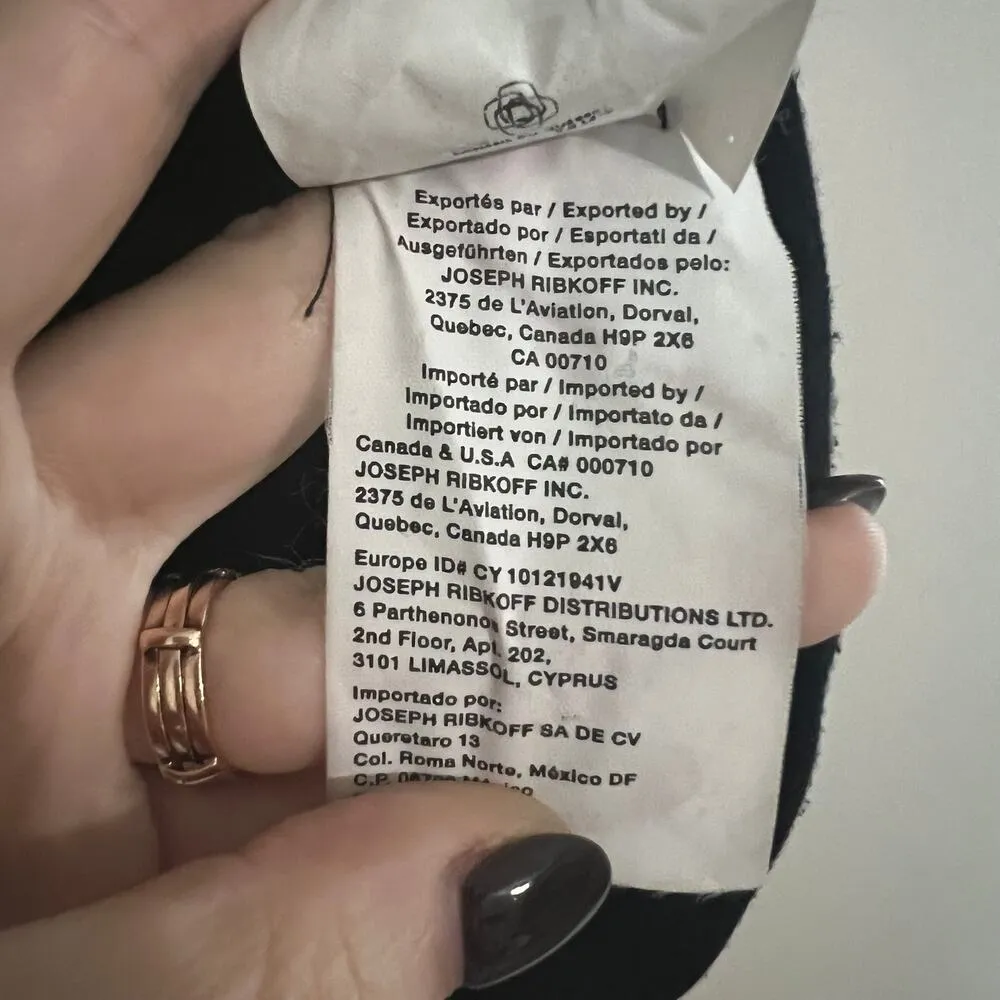 Joseph Ribkoff 90s Y2K Zip Up Layered Printed Sleeve Detail Black Dress Size 12 - Image 6