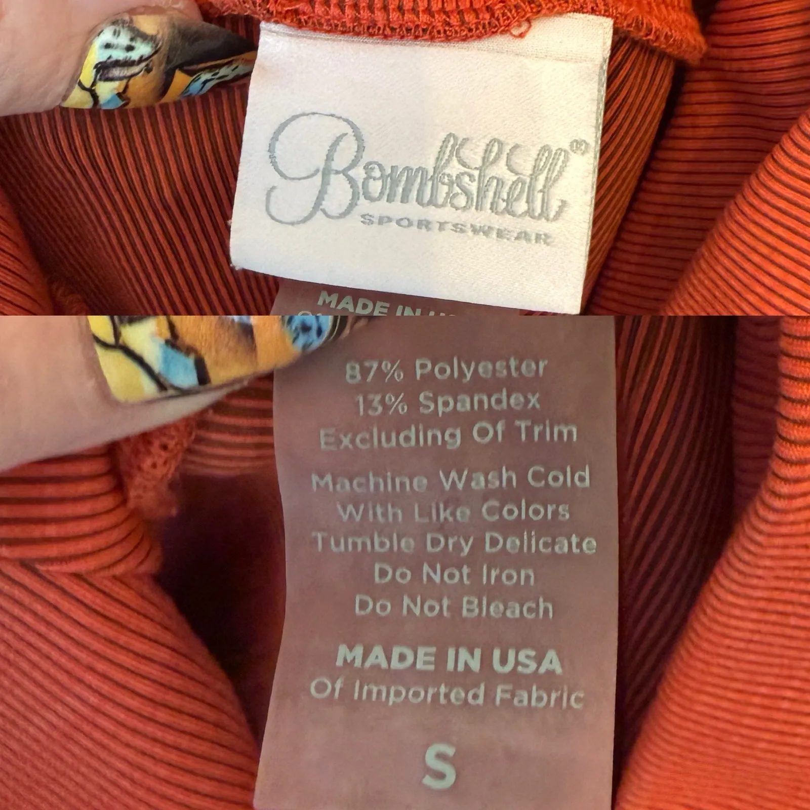 Bombshell Sportswear Refined Rib Leggings in Burnt Orange Size Small - Image 5