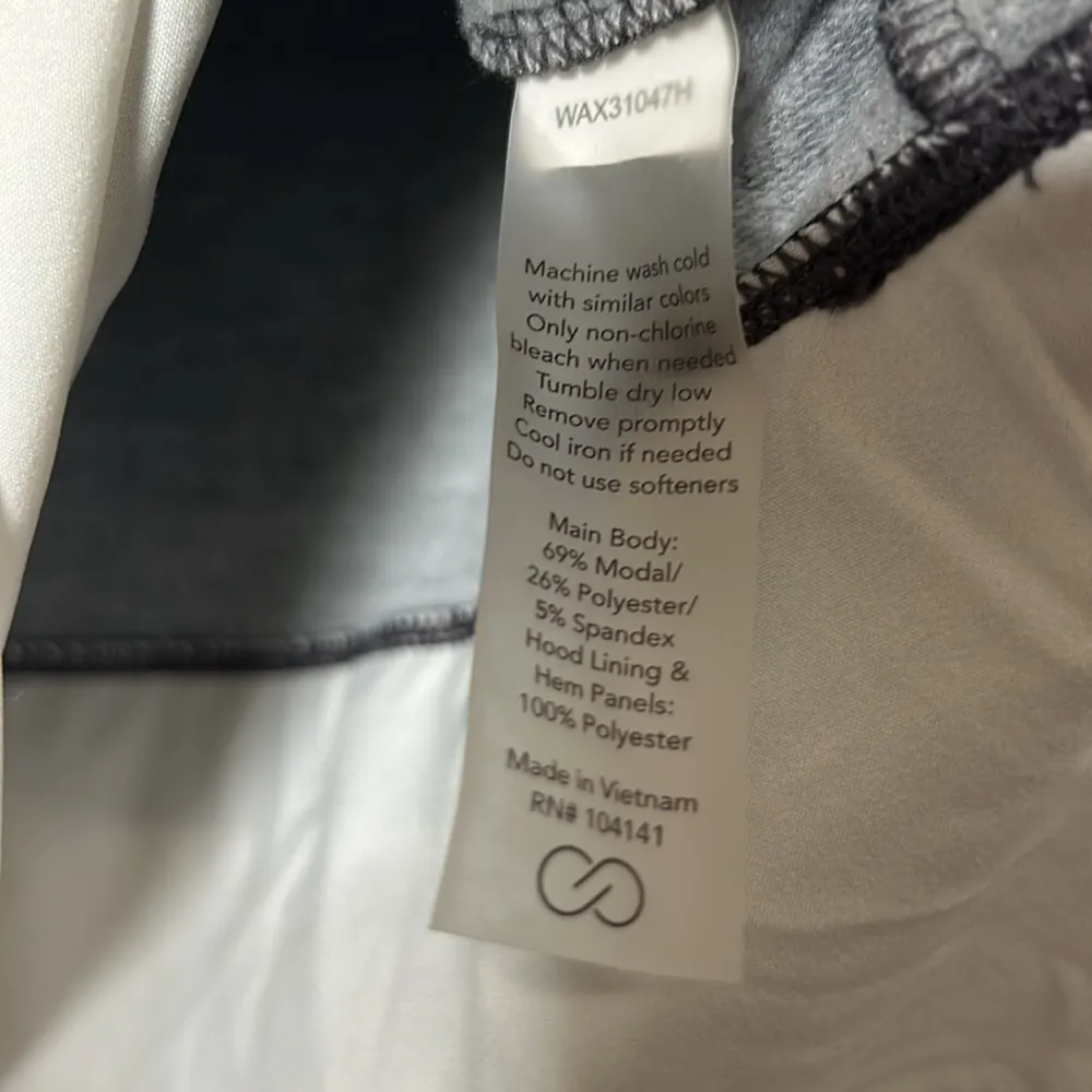 CALIA mixed media hoodie gray and cream Size M - Image 5