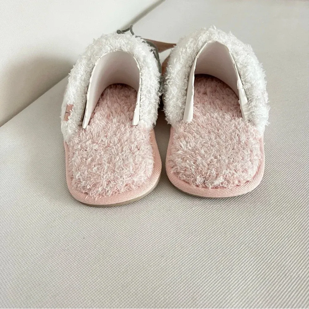 Barefoot Dreams CozyChic Malibu Slipper Sz. Small 5-7 Heathered Dusty Rose/White - Image 5