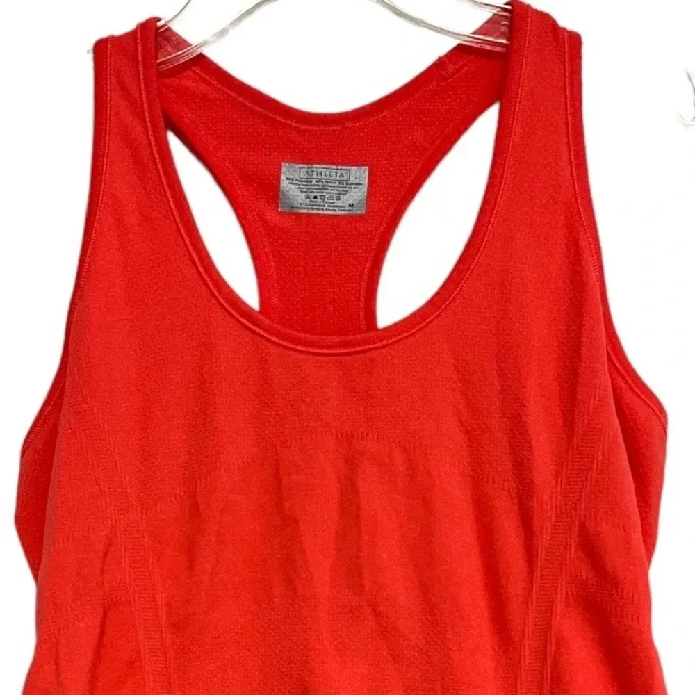 Athleta Day-Glo Bright Neon Orange Workout Tank Top Exercise Yoga Running Medium - Image 5