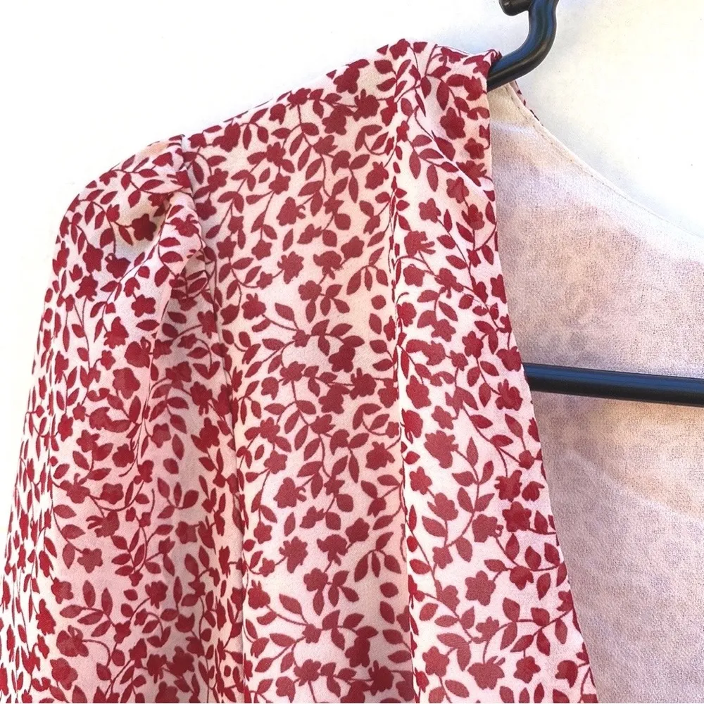 NWOT Princess Polly Womens size 0 long sleeve leaf floral print V-neck crop top - Image 3