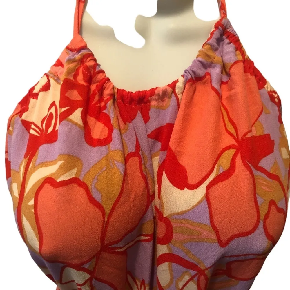 Oliviaceous Coconut Girl Floral Print Jumpsuit Halter Top Jogger Pant M Hawaiian Size M - Image 6