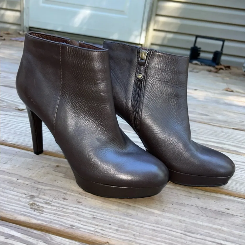 Women’s Rockport Adidas Adiprene Brown Leather Booties Ankle Boot Shoes Size 8.5 - Image 5