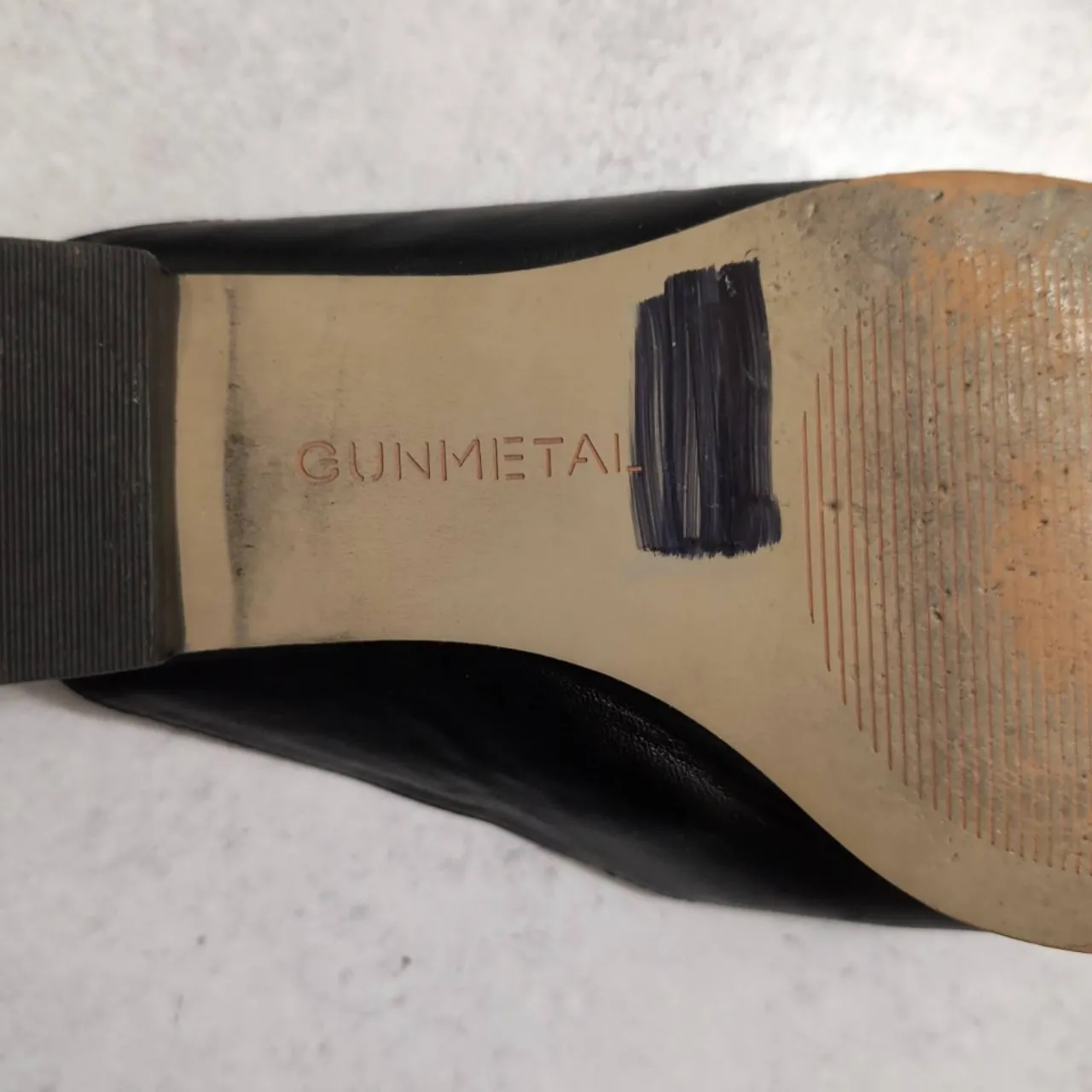 Gunmetal Carlen Black Slip On Low Block Heel Textured Vamp Classic Mules 8½ 8.5 - Image 10
