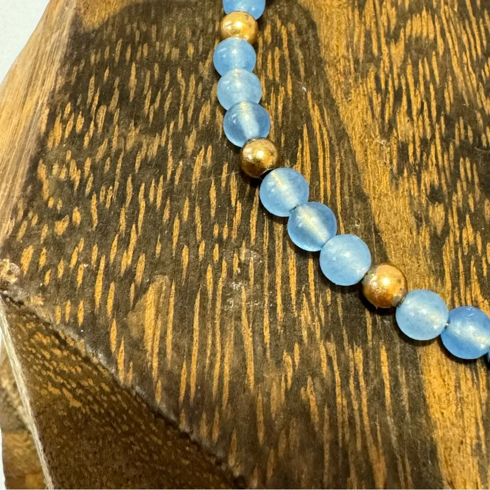 ALEX AND ANI NEW  color classic hydrangea blue beaded gold tone bangle bracelet - Image 8