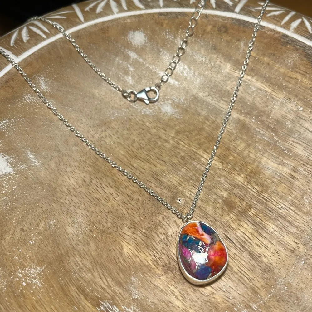 NWOT Spiny Oyster Pendant 925 Sterling Silver Necklace - Image 3