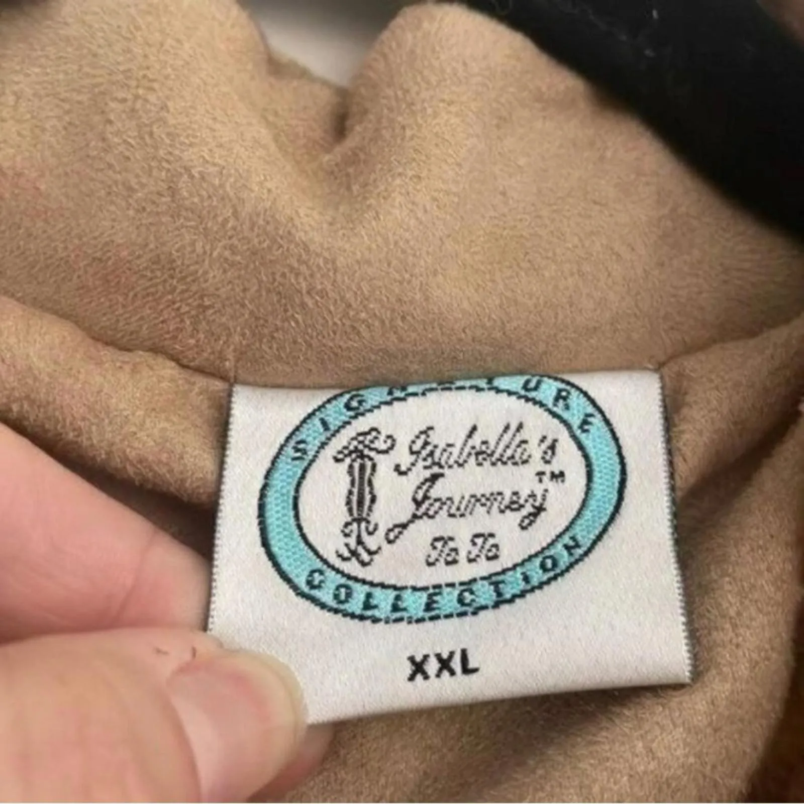 Vintage Antique Floral Jacket Tapestry Print Faux Fur and Suede Trim Collar Tan Size XXL - Image 10