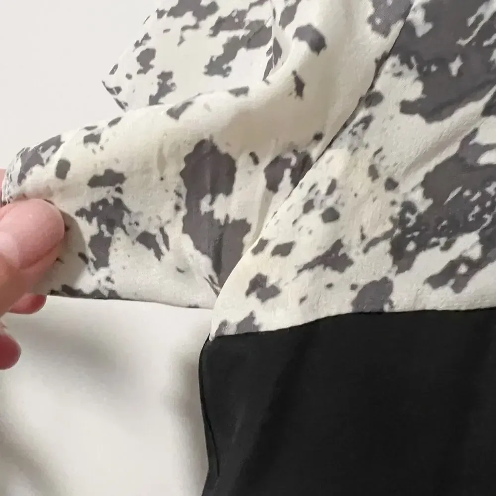 JONATHAN SIMKHAI Printed Silk Short‎ Sleeve Top size XS White - Image 7