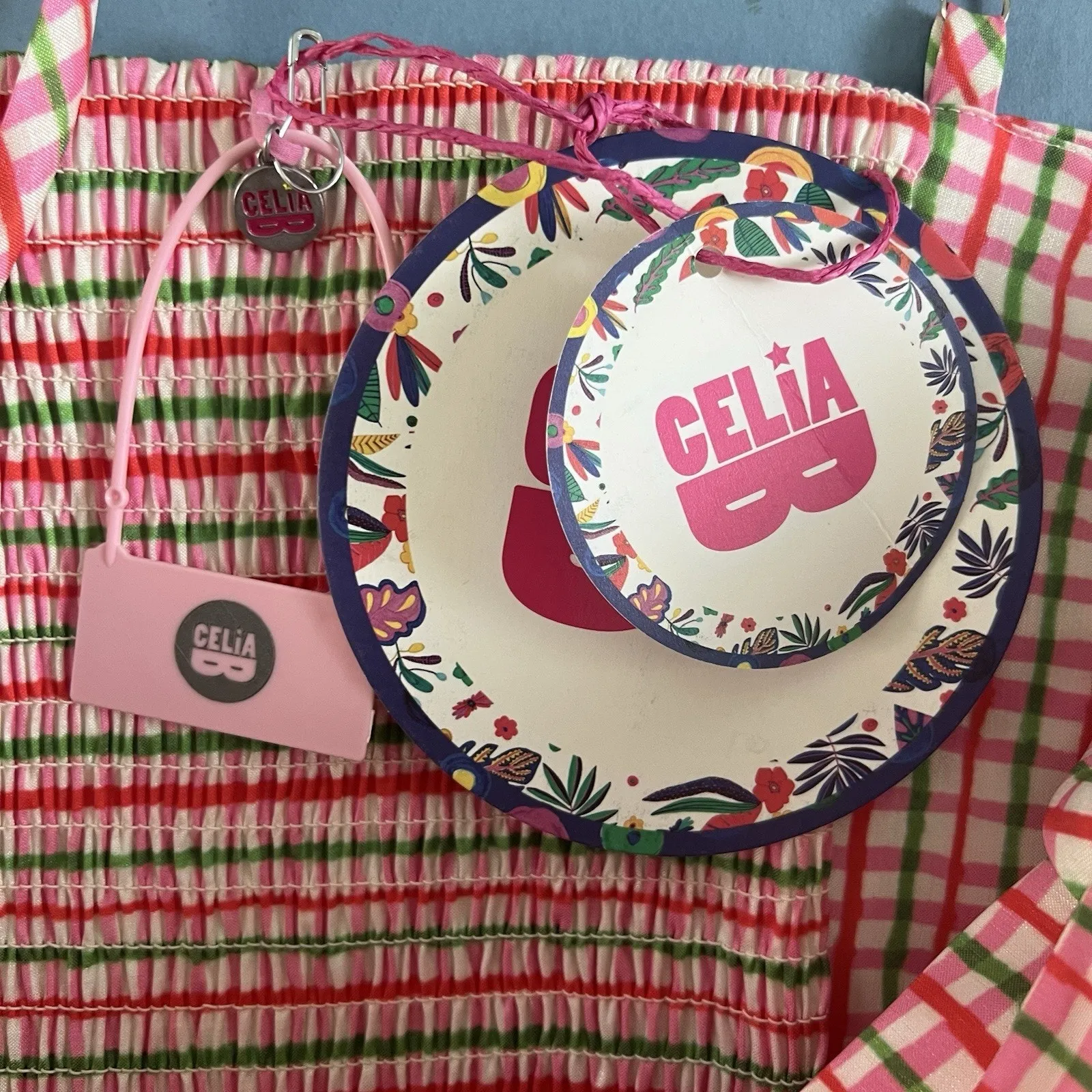 NWT Celia B Nymph Pink Plaid Rosette Ruffle Mini Dress Size L - Image 8